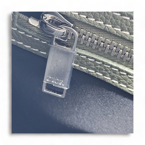 Dior Saddle Grain Leather Large Crossbody Bag with phone case Green - Picture 12 of 15